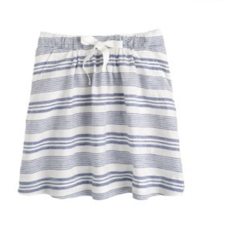 Boardwalk Linen Striped Skirt with Pockets